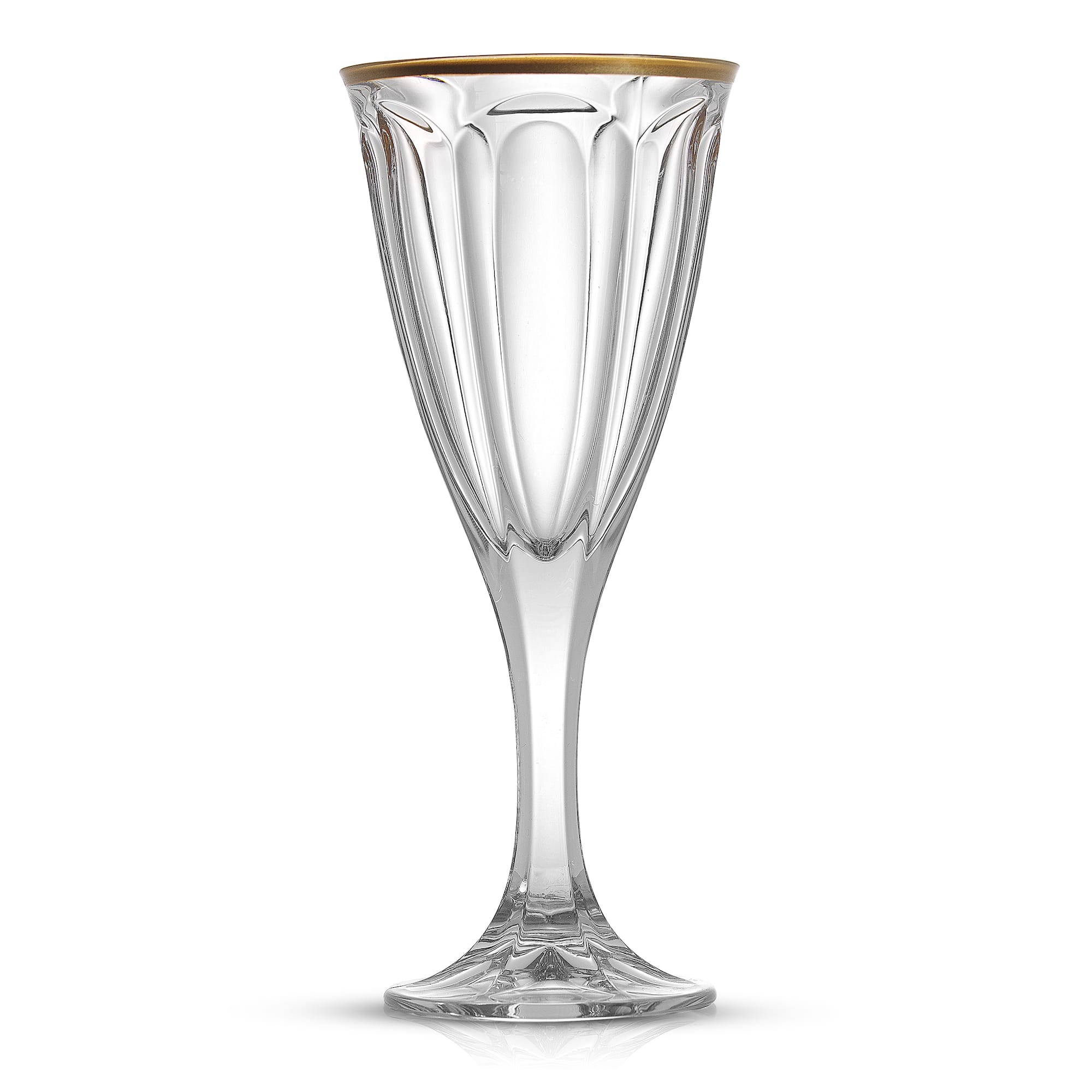 JoyJolt® 6oz. Gold Rimmed Windsor Crystal White Wine Glasses, 2ct.